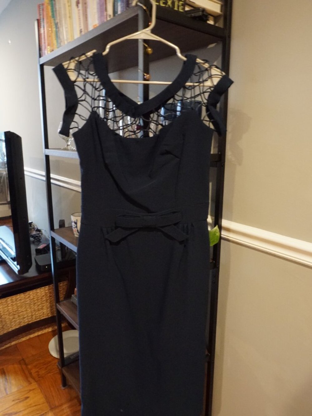 Navy formal dress with netted top